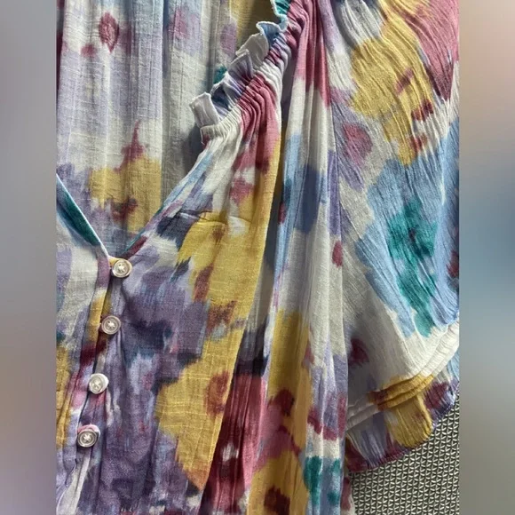 Zac & Rachel 1X Multicolor Floral Peasant Blouse - Picture 4 of 4